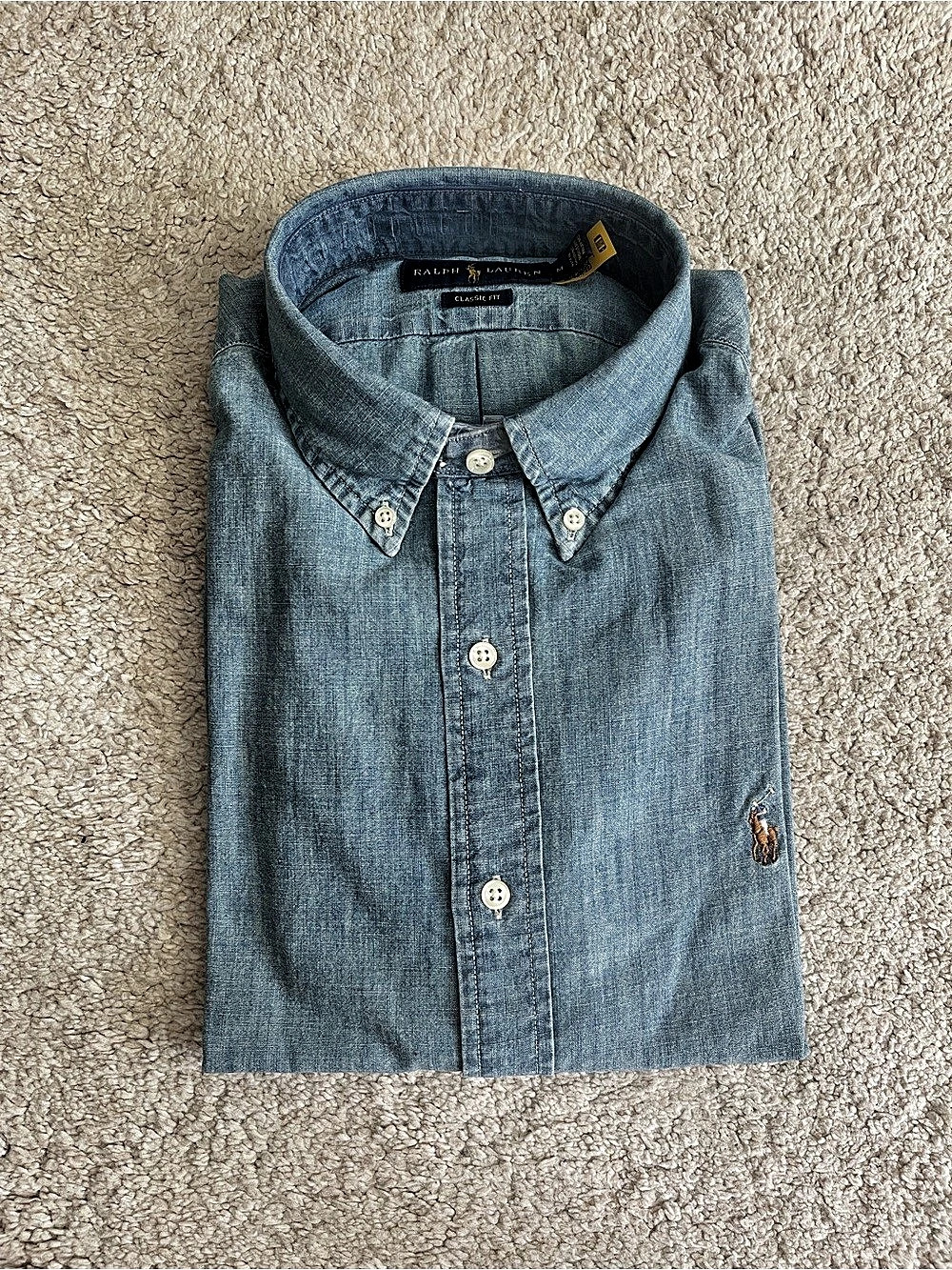 Polo Ralph Lauren Classic Fit Indigo Chambray Shirt Chambray Button Down Blue